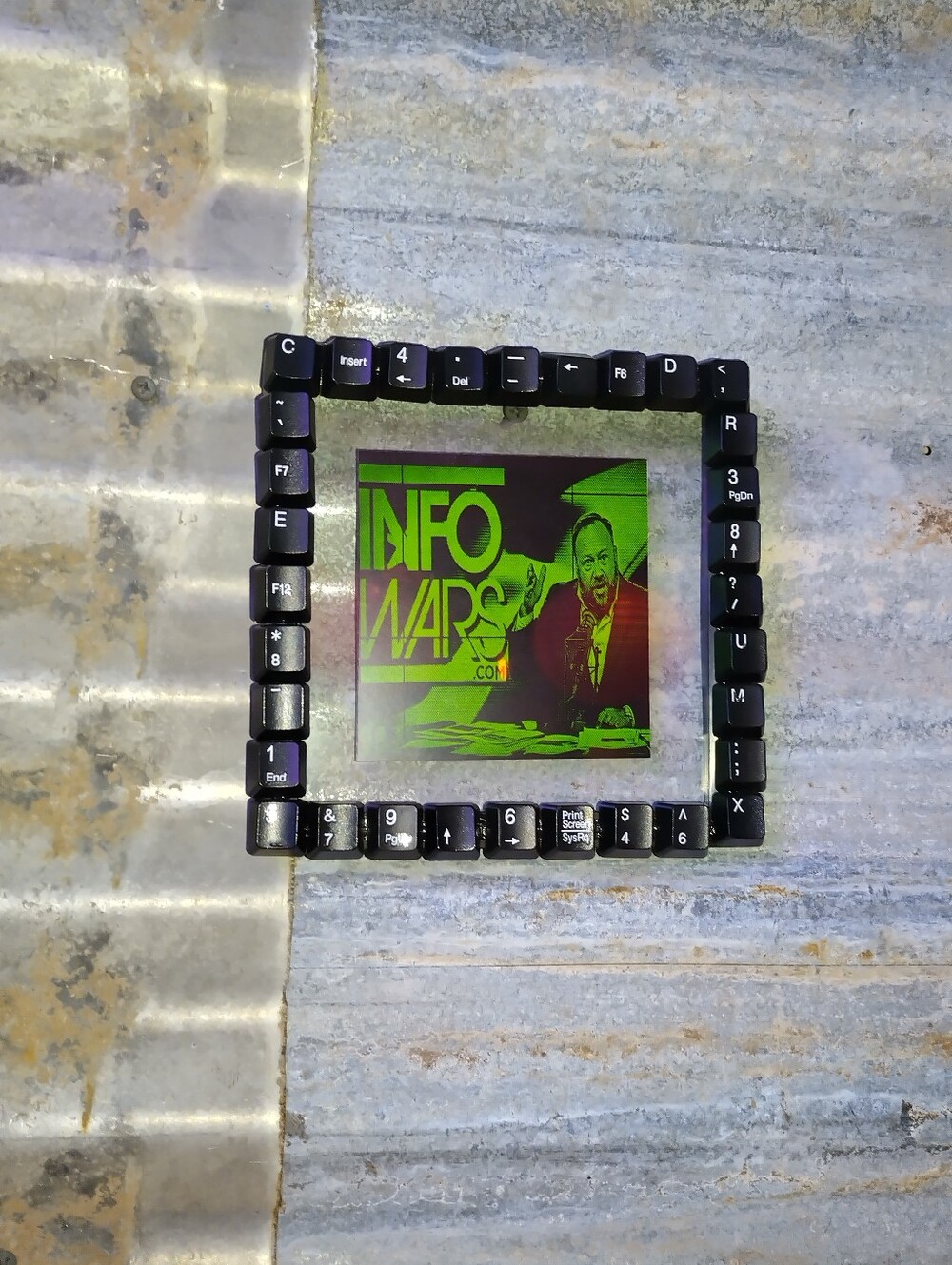 Alex Jones Infowars Retro Computer ASCII Style Framed Art Print Keyboard Frame